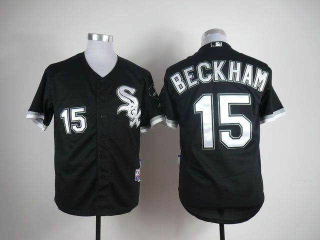 Men Chicago White Sox 15 Beckham Black MLB Jerseys